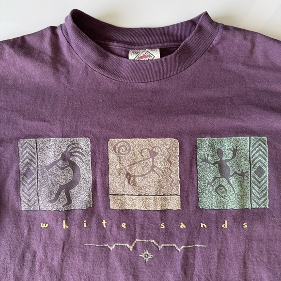 Vintage 90s White Sands National Park T-Shirt Mens Medium Kokopelli USA Art Tee - Picture 3 of 9